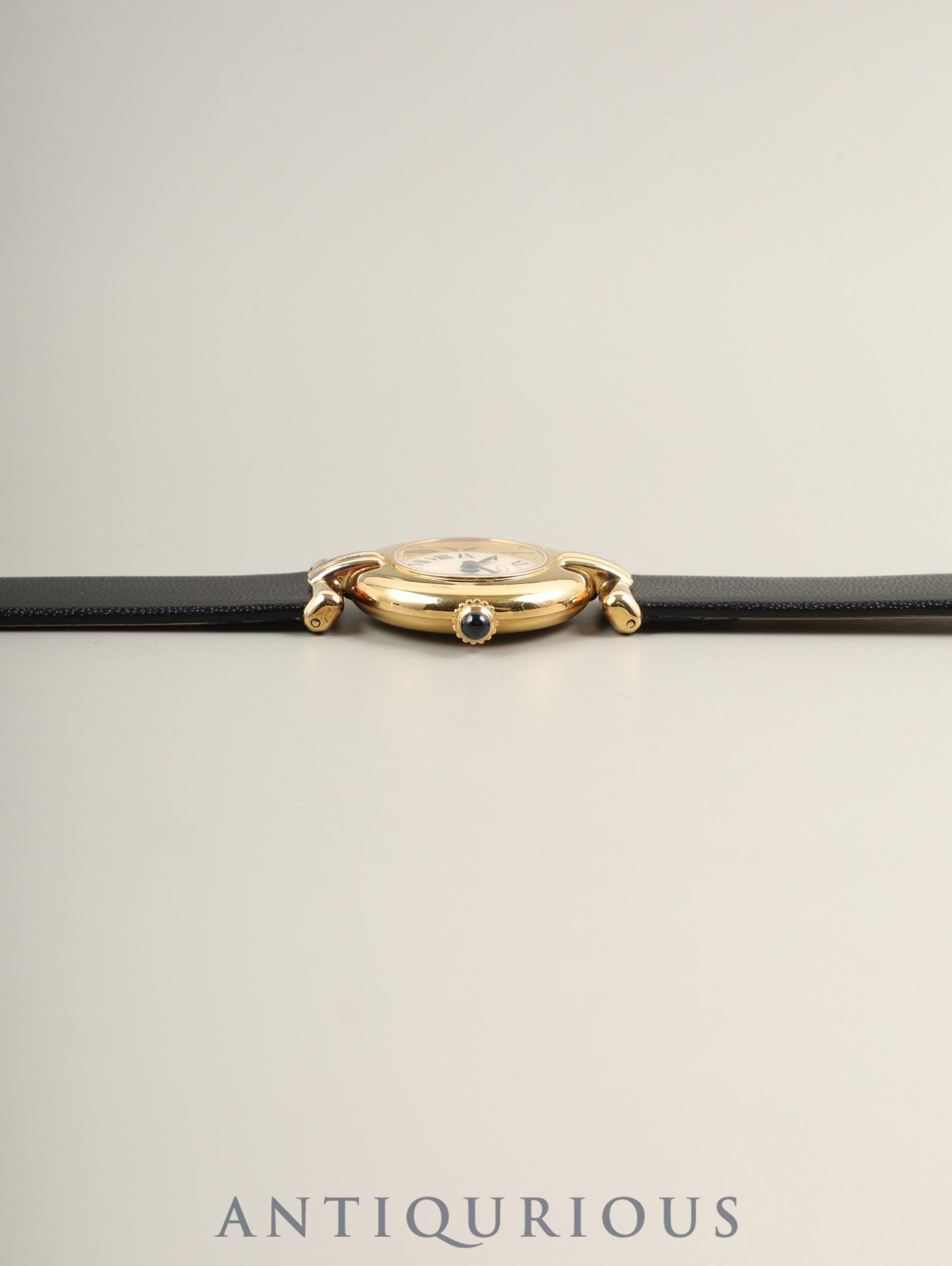 カルティエ マストコリゼ 590002 クォーツ Cal.90 SV925 革 純正尾錠（GP） アイボリーローマン文字盤 オーバーホール済み