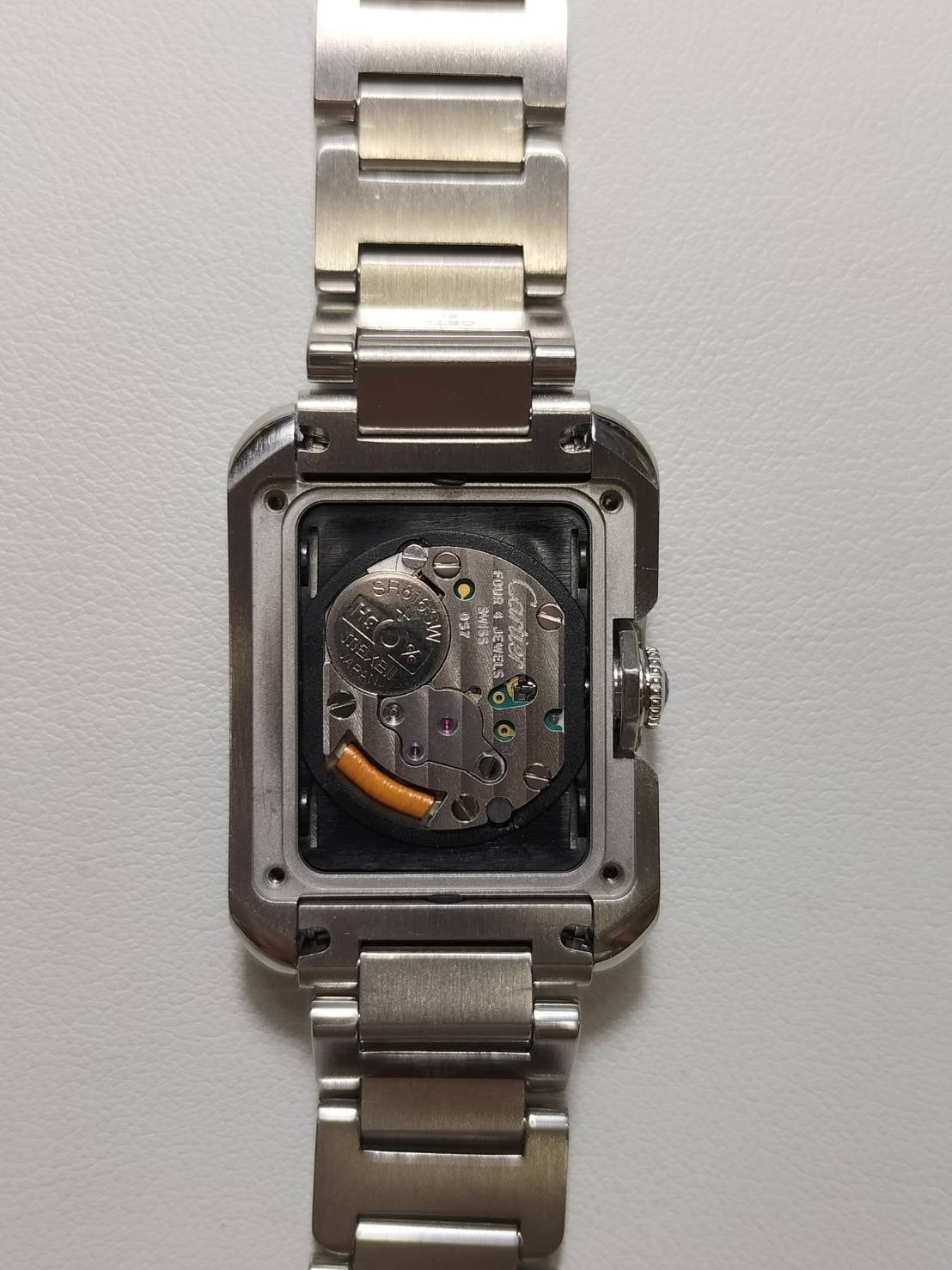 カルティエ タンクアングレーズ SM W5310022/3485 クォーツ Cal.057 SS SS シルバーギョーシェ文字盤（SWISS MADE表記）  冊子 保証書（2016年）オーバーホール済み