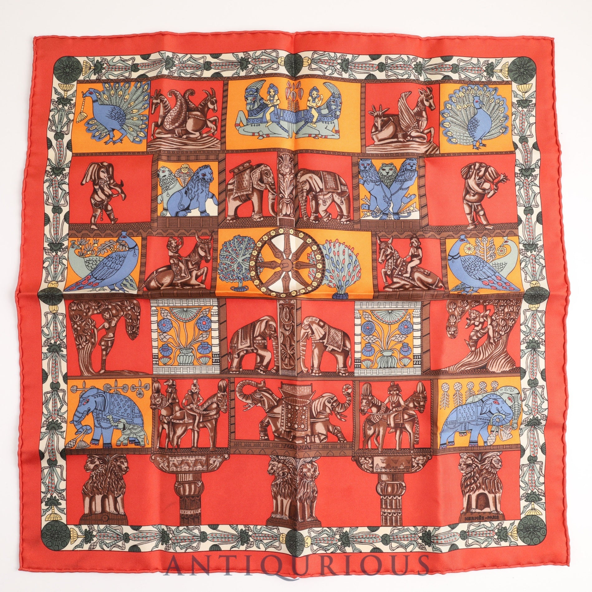 Hermes scarf Carre 45 Tower gate SILK 100% box