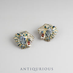 Gucci Tiger Earrings GP/Rhinestone