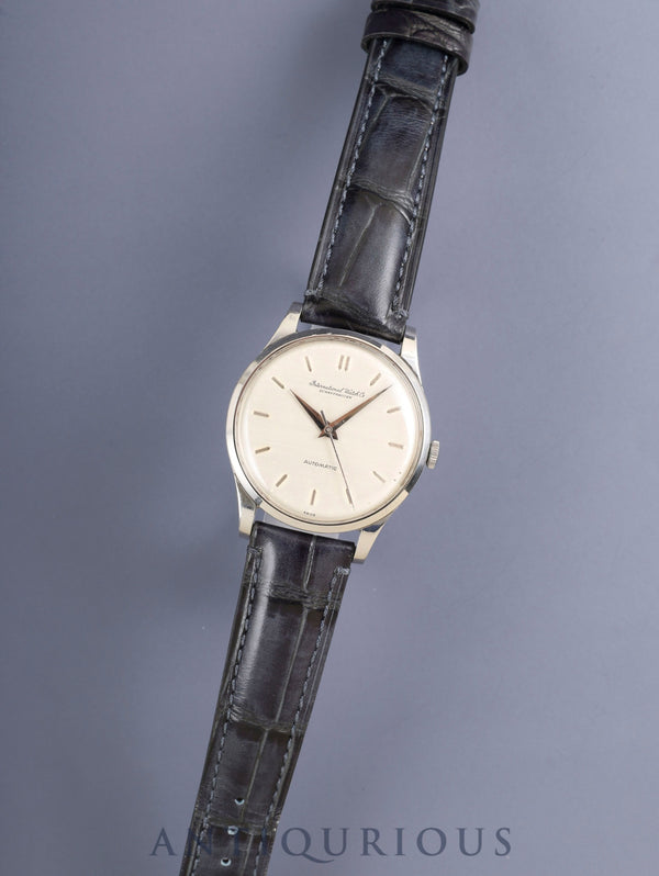 IWC オールドインター ラウンド 自動巻き Cal.C.853 SS 革 社外尾錠（SS）シルバー文字盤 オーバーホール済み アイダブリュシー