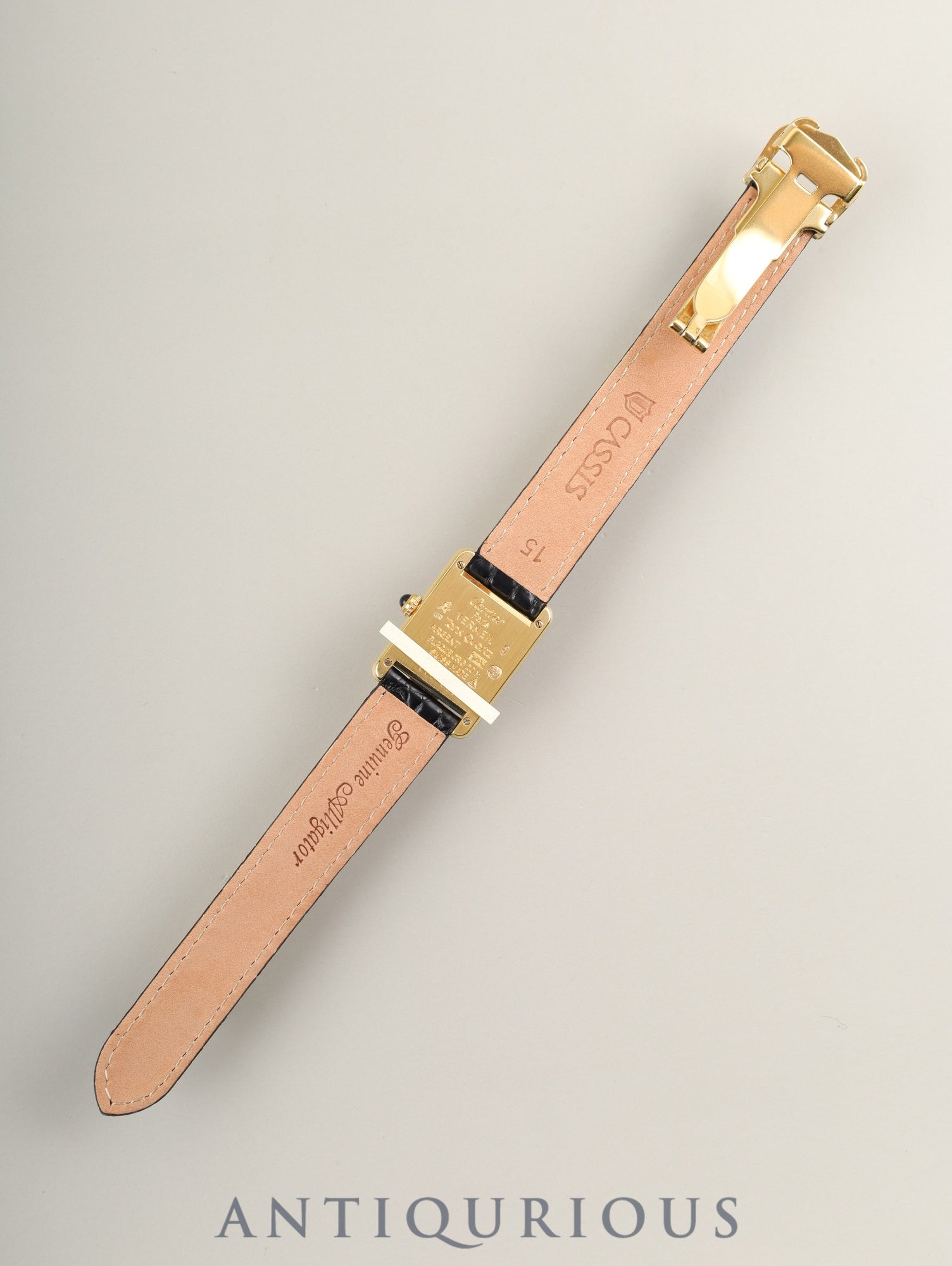 カルティエ マストタンク SM 5057001 クォーツ Cal.057 SV925 革 純正Dバックル（GP） オパラン文字盤 箱 保証書（1995年）オーバーホール済み 新品仕上げ済み