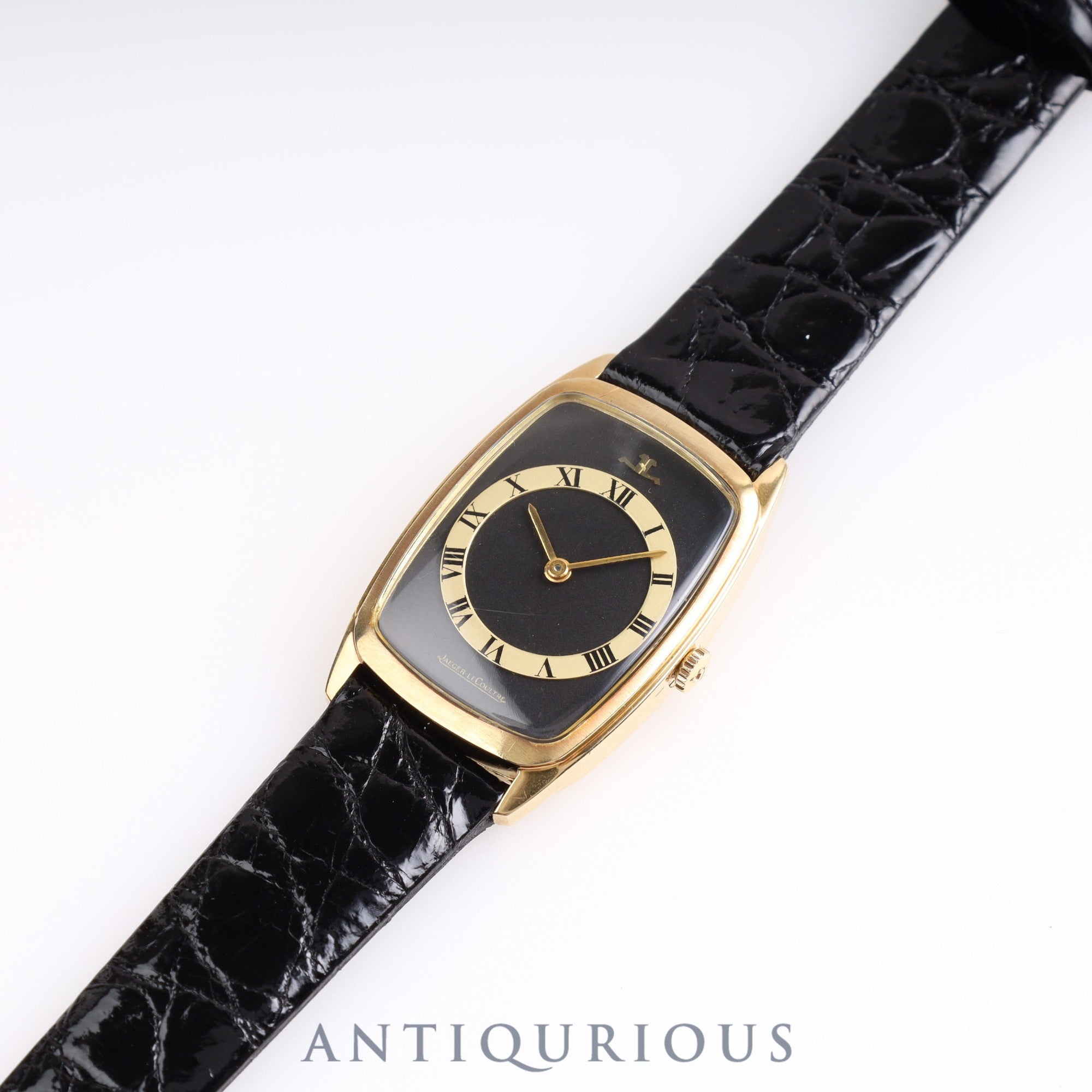 JAEGER・LECOULTRE RECTANGULAR Vogue 904321 Manual winding Cal.818/2 YG Leather Black Dial