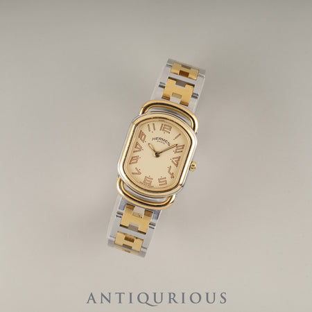 Hermès Rally 77.03 Quartz Cal.976.001 SS/GP SS/GP Ivory Dial Overhauled