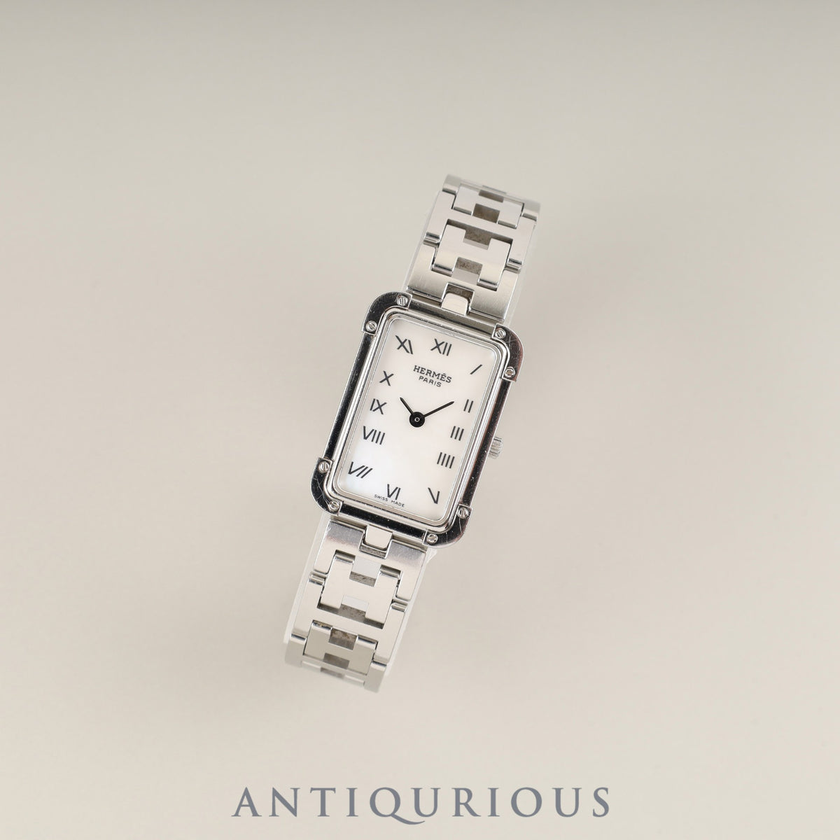Hermès Cloajour CR2.210 Quartz Cal.976.001 Stainless Steel White Shell Dial Overhauled