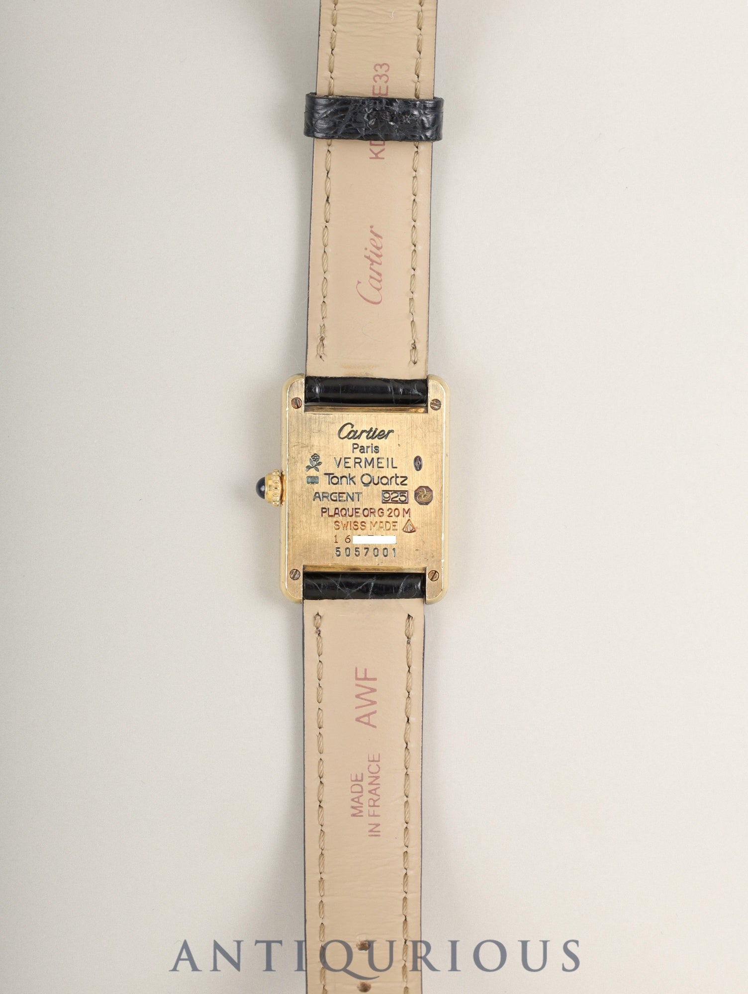 カルティエ マストタンク SM W1006354 / 5057001クォーツ Cal.057  SV925 純正革ベルト 純正尾錠（GP）サイドトリニティ文字盤（SWISS表記） オーバーホール済み