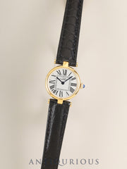 Cartier Must Vendôme VLC SM 590004 Quartz Cal.- SV925 Leather Genuine Deployant Buckle (GP) Opaline Dial (SWISS marked) Complete service performed at a Cartier boutique