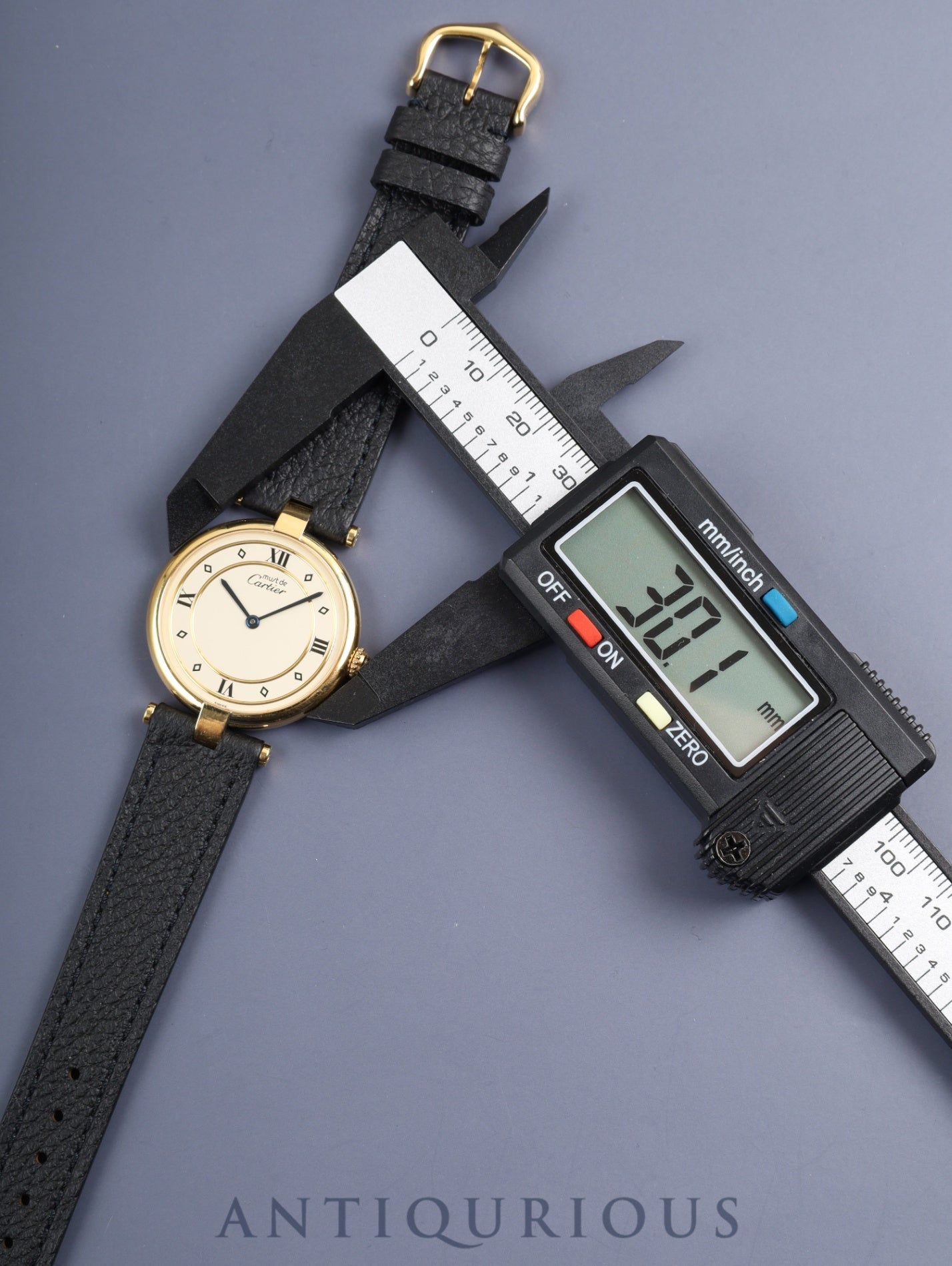 カルティエ マスト ヴァンドーム VLC LM W1001953 / 590003 クォーツ SV925 革 純正尾錠（GP）アイボリー4点ローマン文字盤 カルティエブティックにてコンプリートサービス（フルメンテナンス）済み