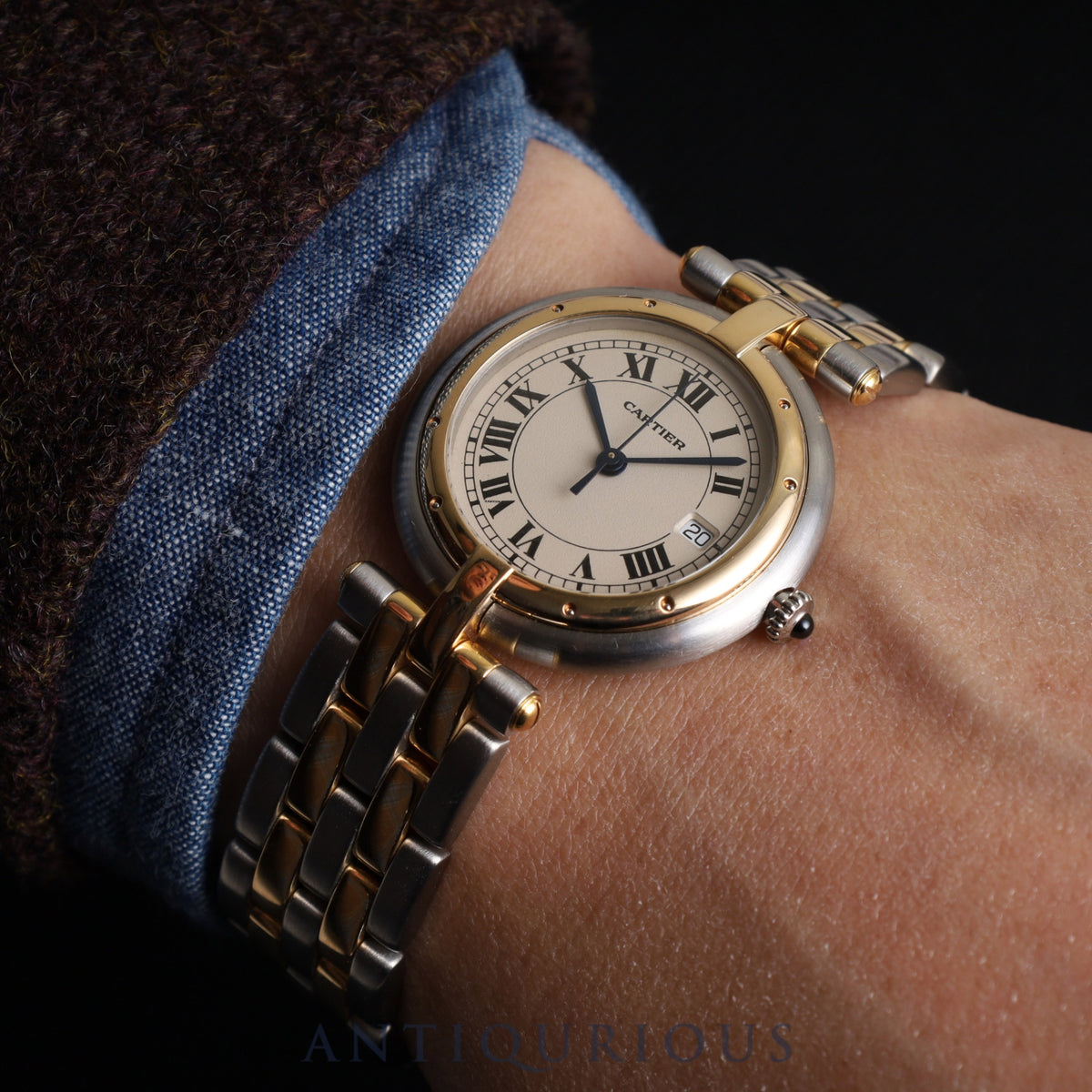 Cartier Panthere Vendome LM 83084242 / 183964 Quartz SS / YG White Roman dial Booklet Complete service (full maintenance) completed at Cartier boutique