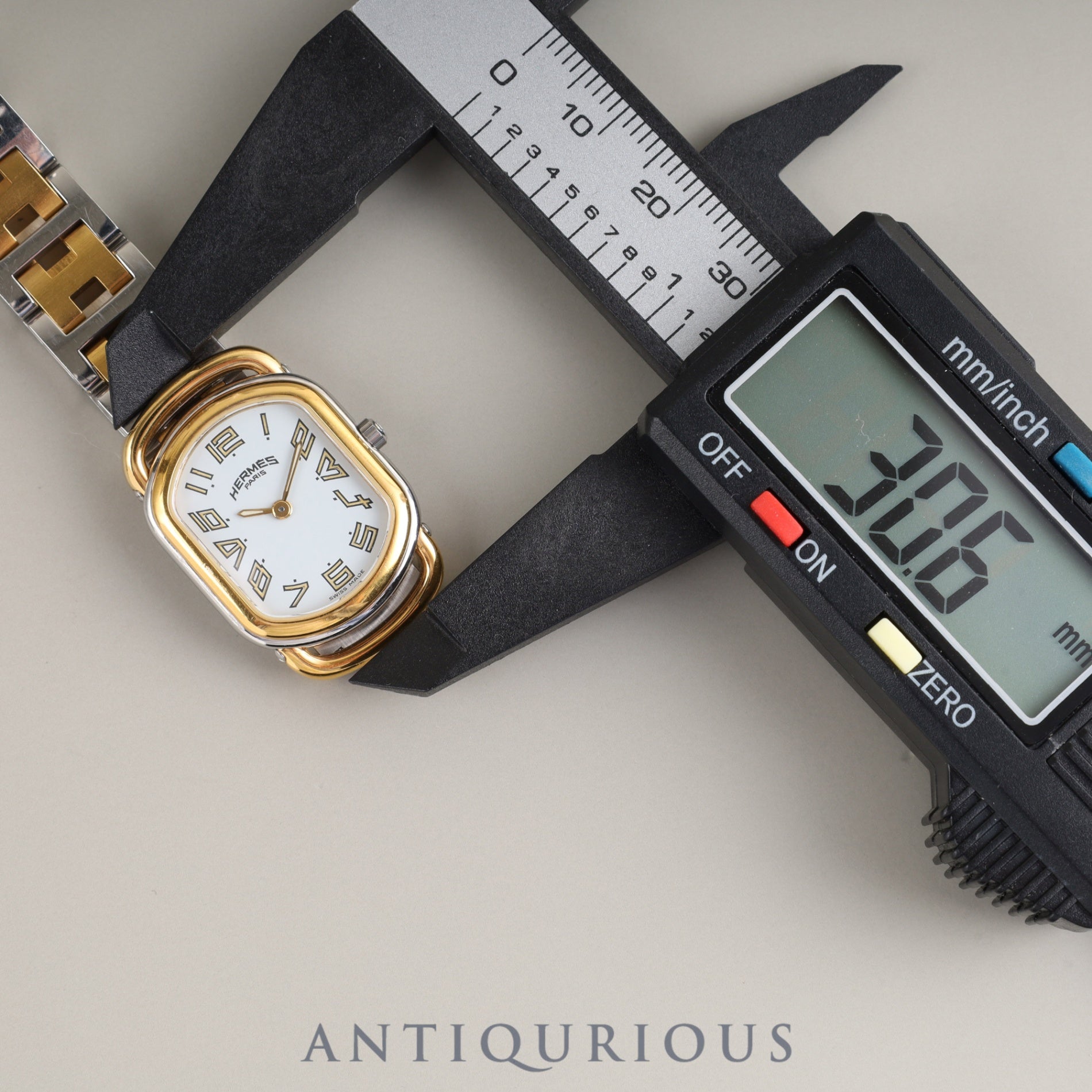 Hermes Rally RA1.240 Quartz Cal.976.001 SS/GP SS/GP White Dial Overhauled