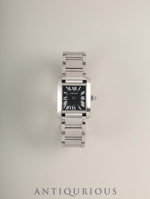 カルティエ タンクフランセーズ SM W51026Q3 / 2384 クォーツ Cal.057 SS SS ブラック文字盤（アジア限定） オーバーホール済み