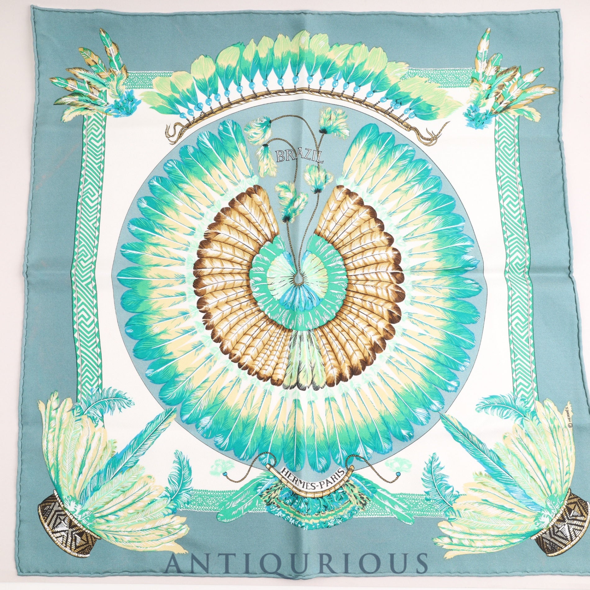 Hermes Scarf Carre 45 SILK100% BRAZIL