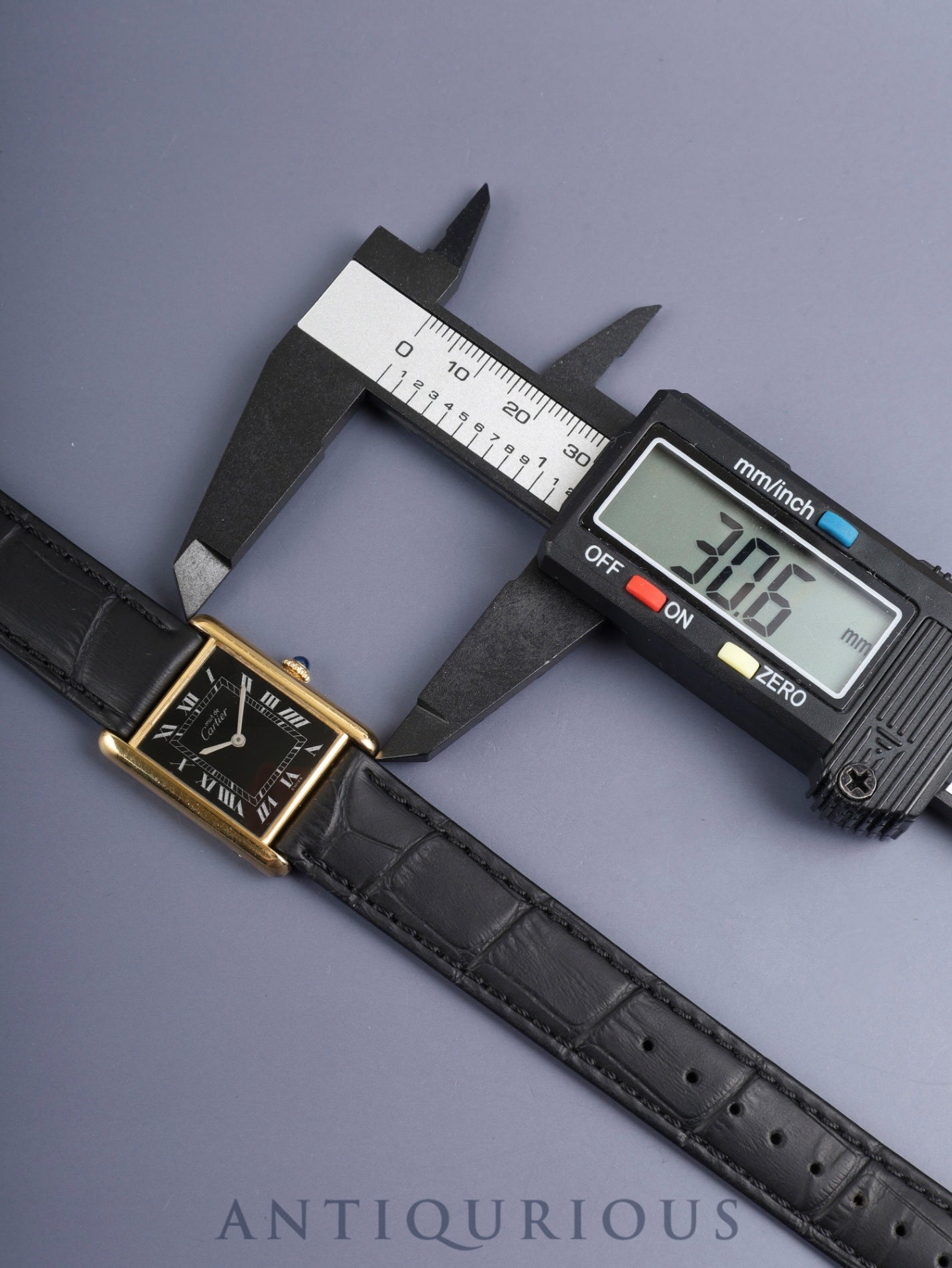 カルティエ マストタンク LM 6 手巻き Cal.78-1 SV925 革 純正ピンバックル（GP）ブラックローマン文字盤（SWISS表記） 純正レザーベルト付き オーバーホール済み