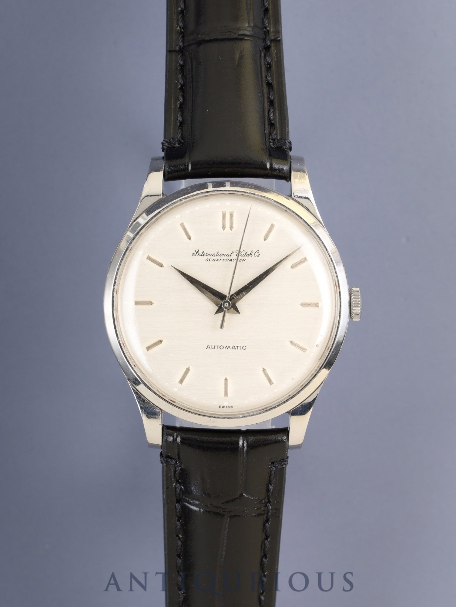 IWC オールドインター ラウンド 自動巻き Cal.C.853 SS 革 社外ピンバックル（SS）シルバー文字盤 オーバーホール済み アイダブリュシー