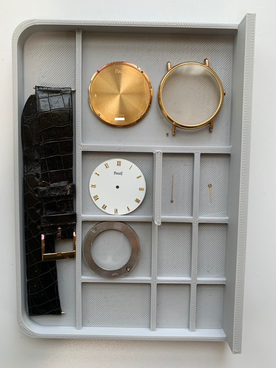 ピアジェ ラウンド 9035N 手巻き Cal.9P2 750 革 純正尾錠（GP） ホワイト文字盤 32mm 保証書 オーバーホール済み