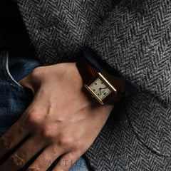 Cartier Must Tank LM 590005 Quartz Cal.90 SV925 Leather Genuine D Buckle (GP) Arabic CC Dial Overhauled