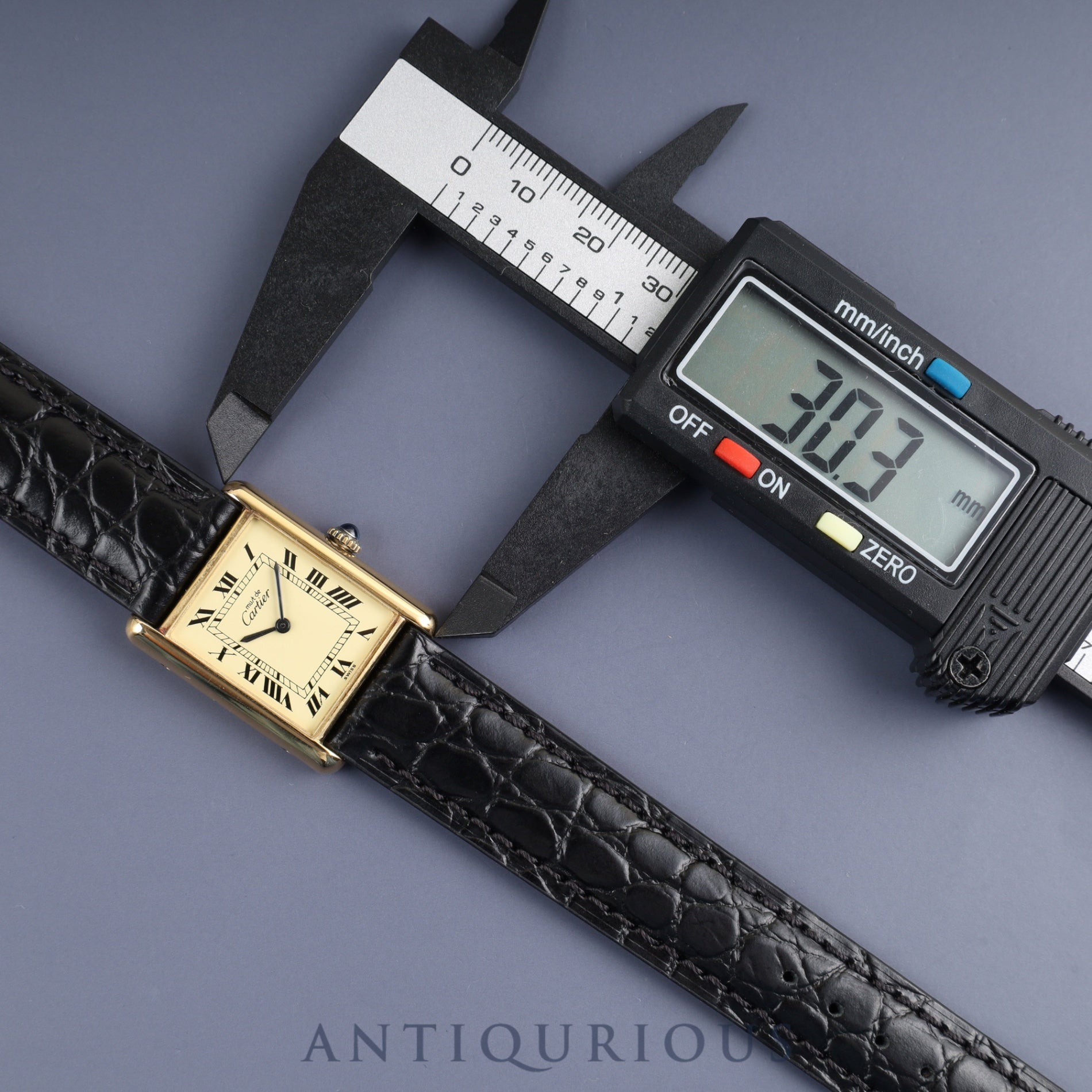 カルティエ マストタンク LM 手巻き SV925 革 純正尾錠（GP