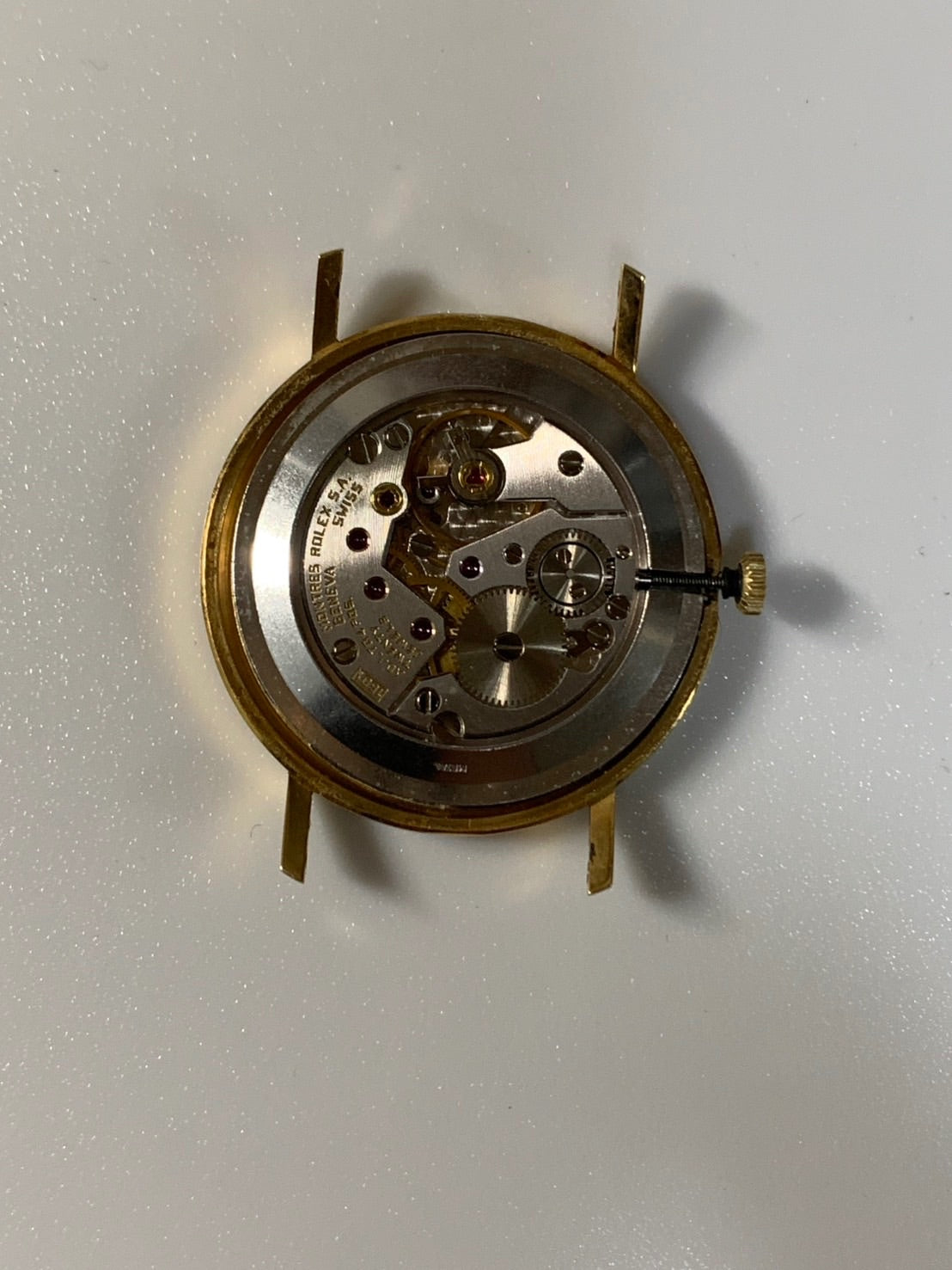 Rolex Cellini 5112, manual winding, Cal. 1601, 750YG, leather strap, original pin buckle (750YG), champagne diamond Roman numeral dial, L-series (1989-1990), repair invoice included, recently overhauled.