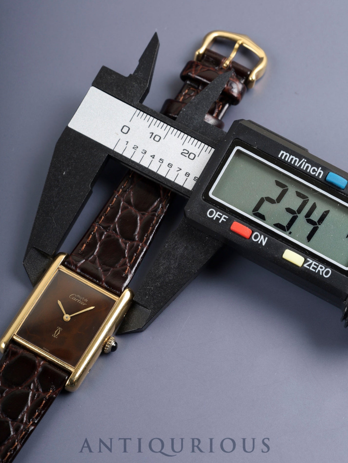 Cartier Must Tank LM Hand-wound Cal.78-1 SV925 Leather Genuine Pin Buckle (GP) Mahogany Dial (SWISS marking) Overhauled