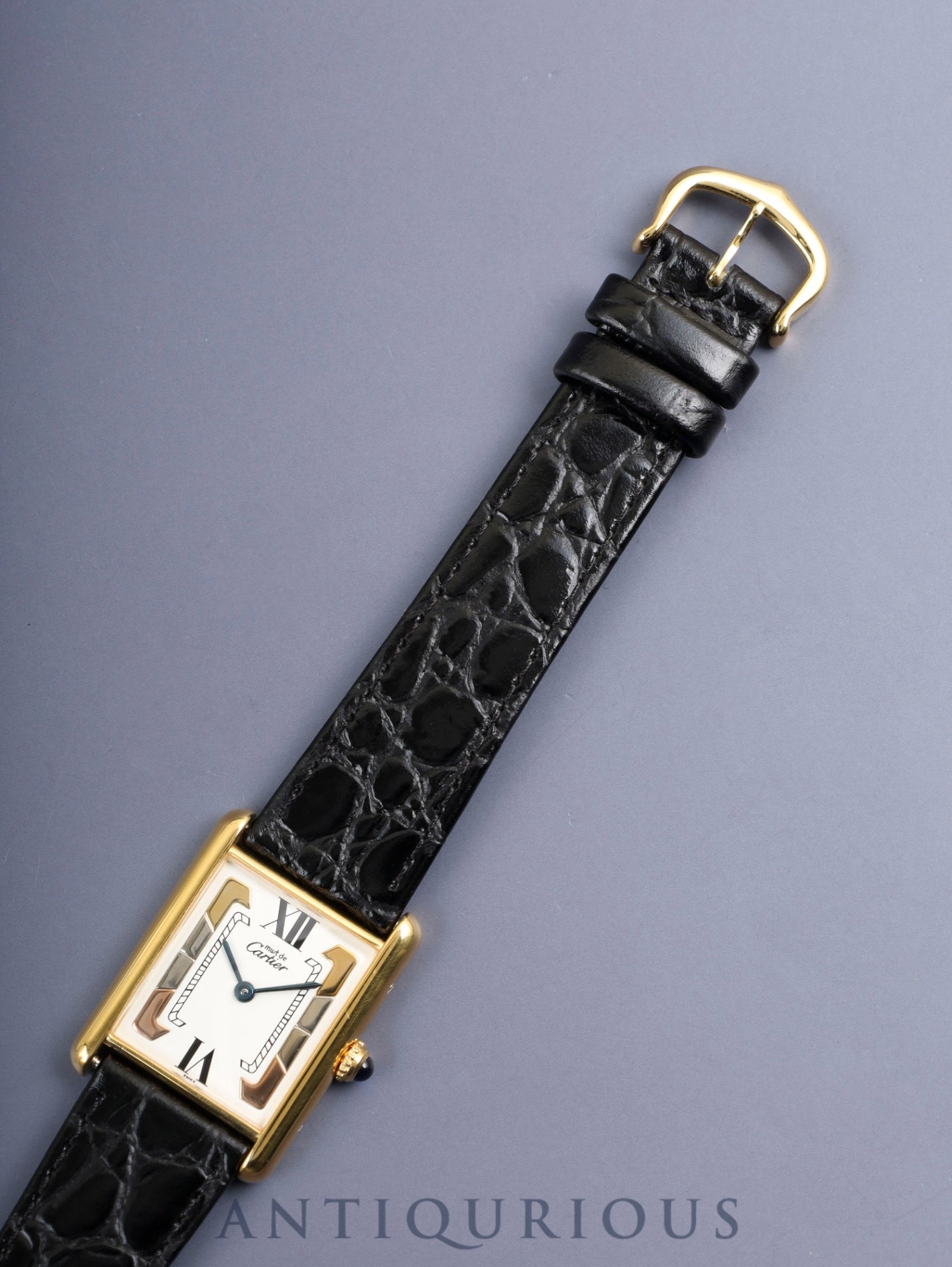 カルティエ マストタンク LM W1006254 /  590005 クォーツ Cal.90 SV925 革 純正ピンバックル（GP）サイドトリニティ文字盤（SWISS表記）オーバーホール済み 新品仕上げ済み