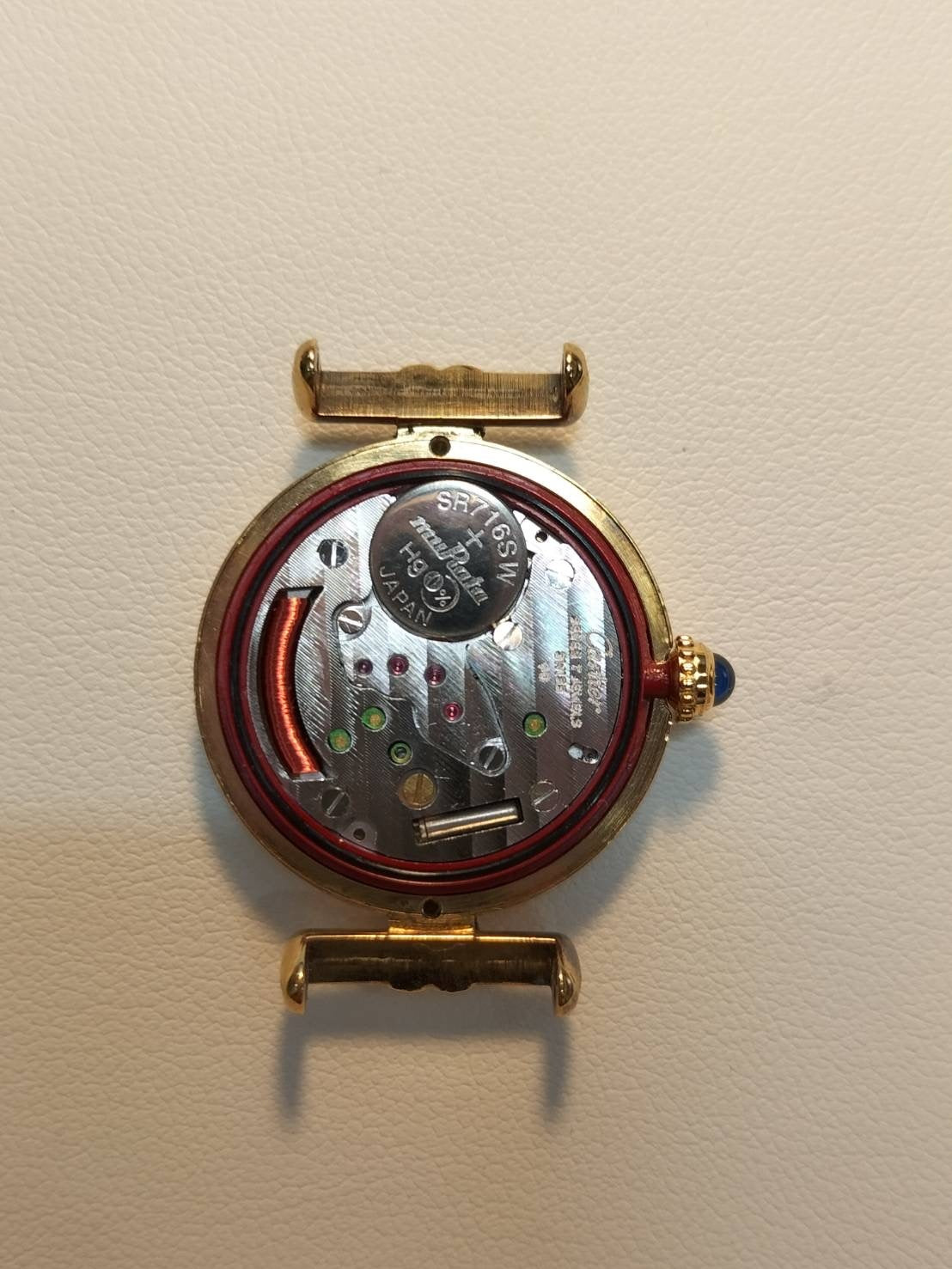 Cartier Must Colisee W1006654 / 590002 Quartz Caliber 90 SV925 Leather Genuine Pin Buckle (GP) Side Trinity Dial Box Booklet Warranty (1994) Overhauled