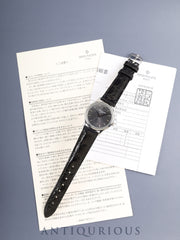 パテック・フィリップ カラトラバ 3923A 手巻き Cal.215 SS 革 純正ピンバックル（SS）グレー文字盤 1987年 修理明細 パテックフィリップにて修理済み