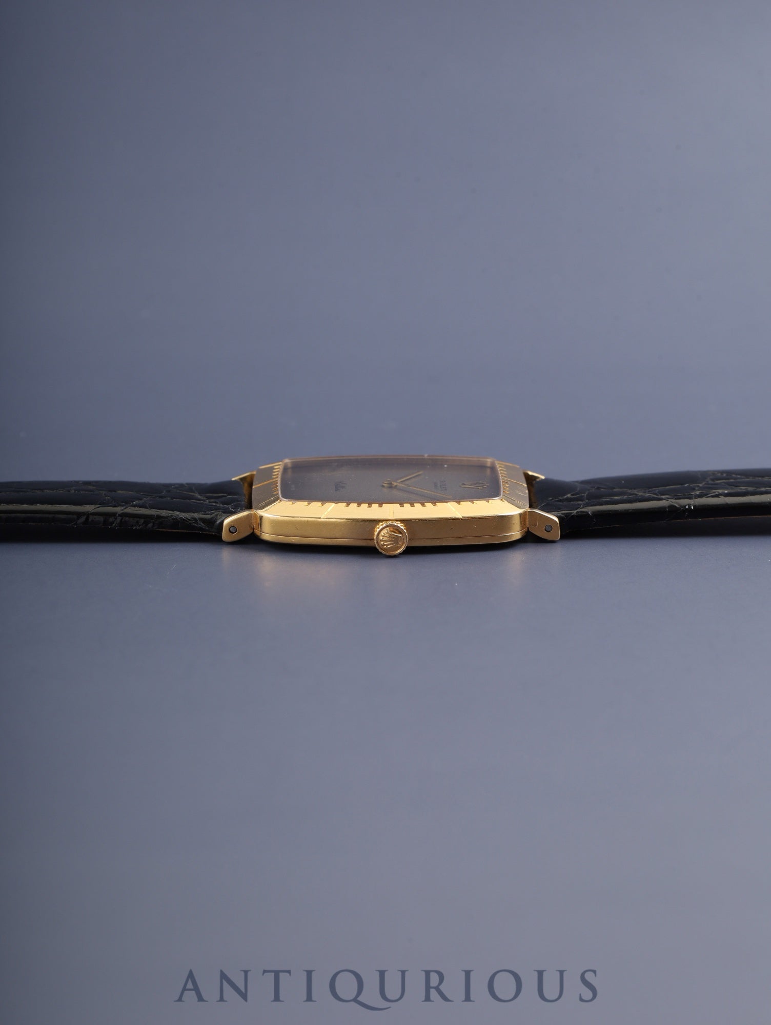 ロレックス チェリーニ 4087 手巻き Cal.1601 750 革 純正尾錠（GP） グレーグラデーション文字盤 69番台（1981年）オーバーホール済み