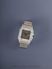 Cartier Santos Carre LM 81035388 / 2960 Automatic Cal.- SS SS Ghost Gray Dial (SWISS表記) Box, booklet, warranty card (1986) Complete service performed at Cartier Boutique in Cannes, France