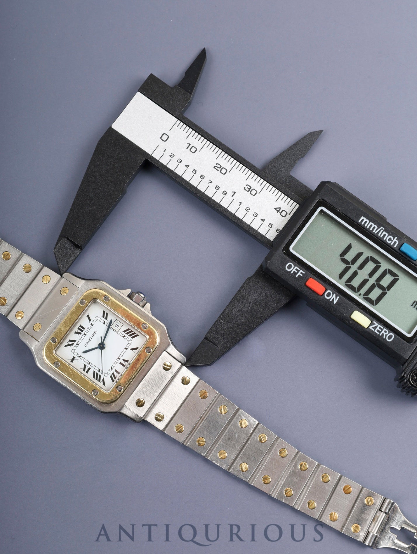 カルティエ サントス カレ LM 81036288 / 2961 自動巻き Cal.077（ETA2671）SS/YG SS/YG ホワイトローマン文字盤 オーバーホール済み