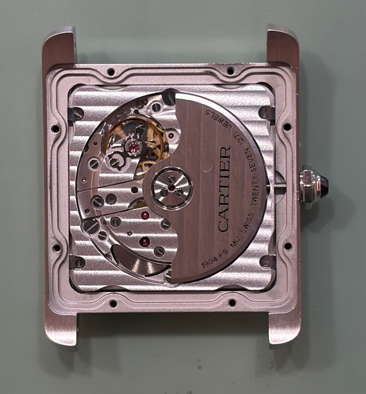 カルティエ タンク MC 3589 自動巻き Cal.- SS 純正革ベルト 純正Dバックル（SS）シルバーギョーシェ文字盤（SWISS MADE表記）オーバーホール済み