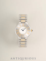 Cartier Must 21 SM Quartz Cal.81 SS/GP, SS/GP two-tone dial (SWISS MADE marking), booklet, warranty (1989), overhauled.