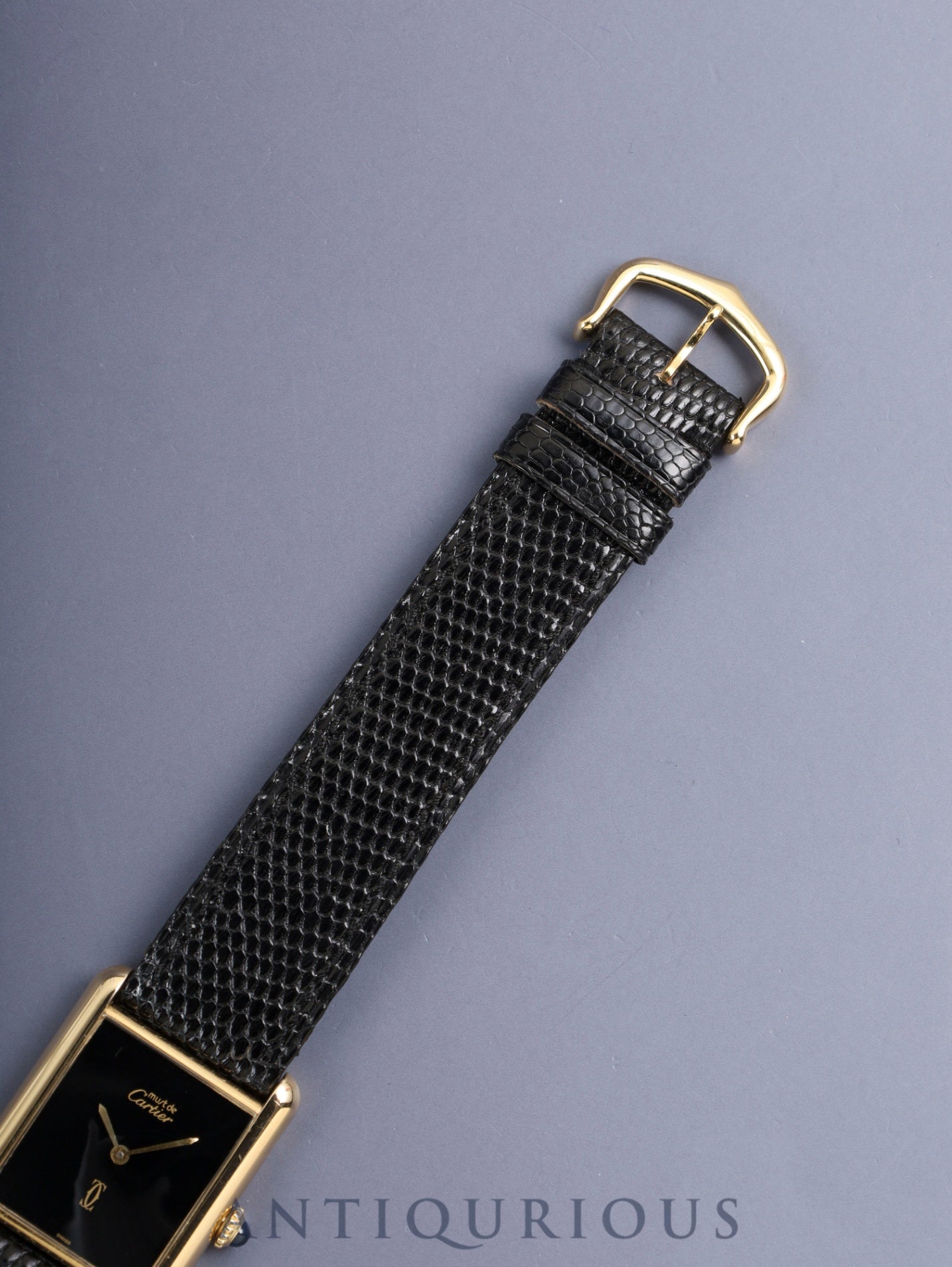 カルティエ マストタンク LM 手巻き Cal.78-1 SV925 純正革ベルト 純正ピンバックル（GP）オニキス文字盤（SWISS表記 ）オーバーホール済み