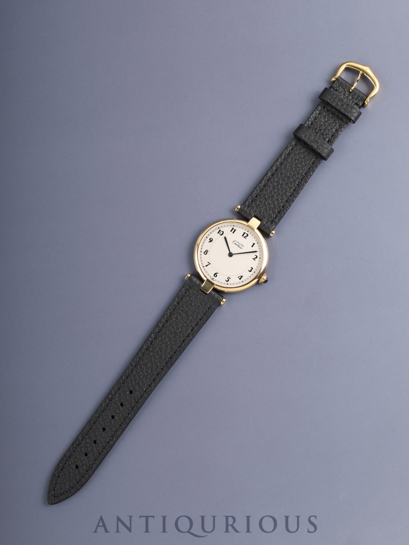 カルティエ マスト  ヴァンドーム VLC LM 590003 クォーツ Cal.90 SV925 革 純正ピンバックル（GP）アラビア文字盤（SWISS表記）オーバーホール済み