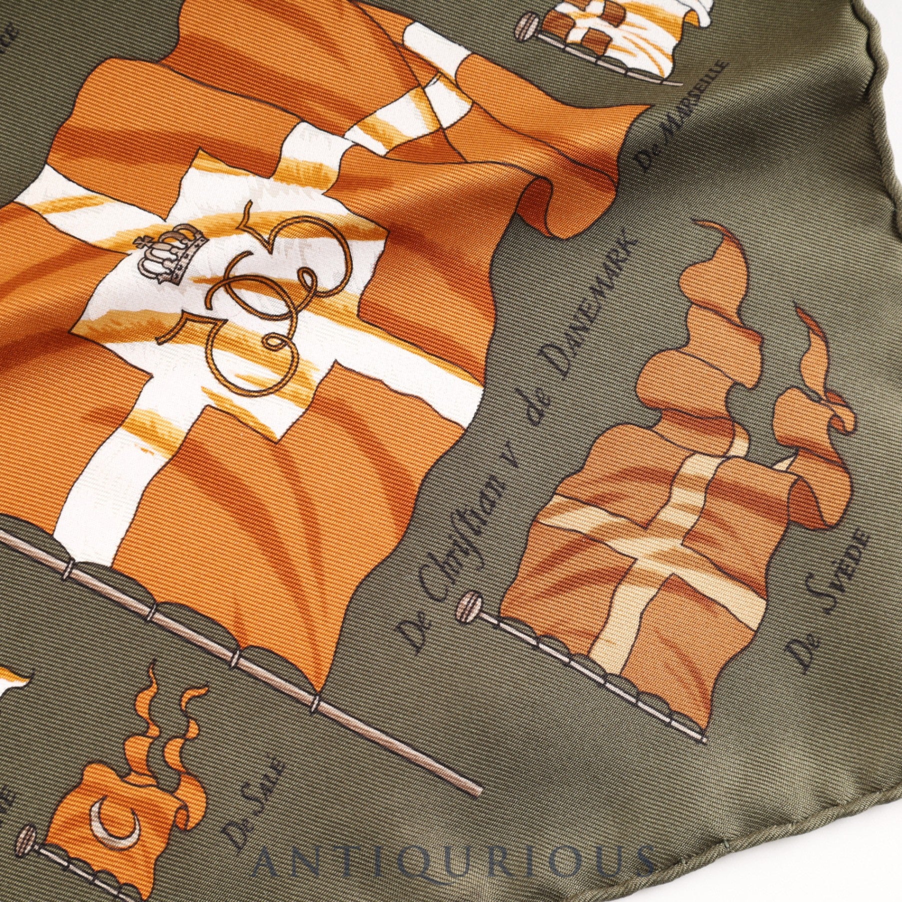 Hermes Scarf Carre 45 PAVOIS Ship's Flag SILK 100% Box