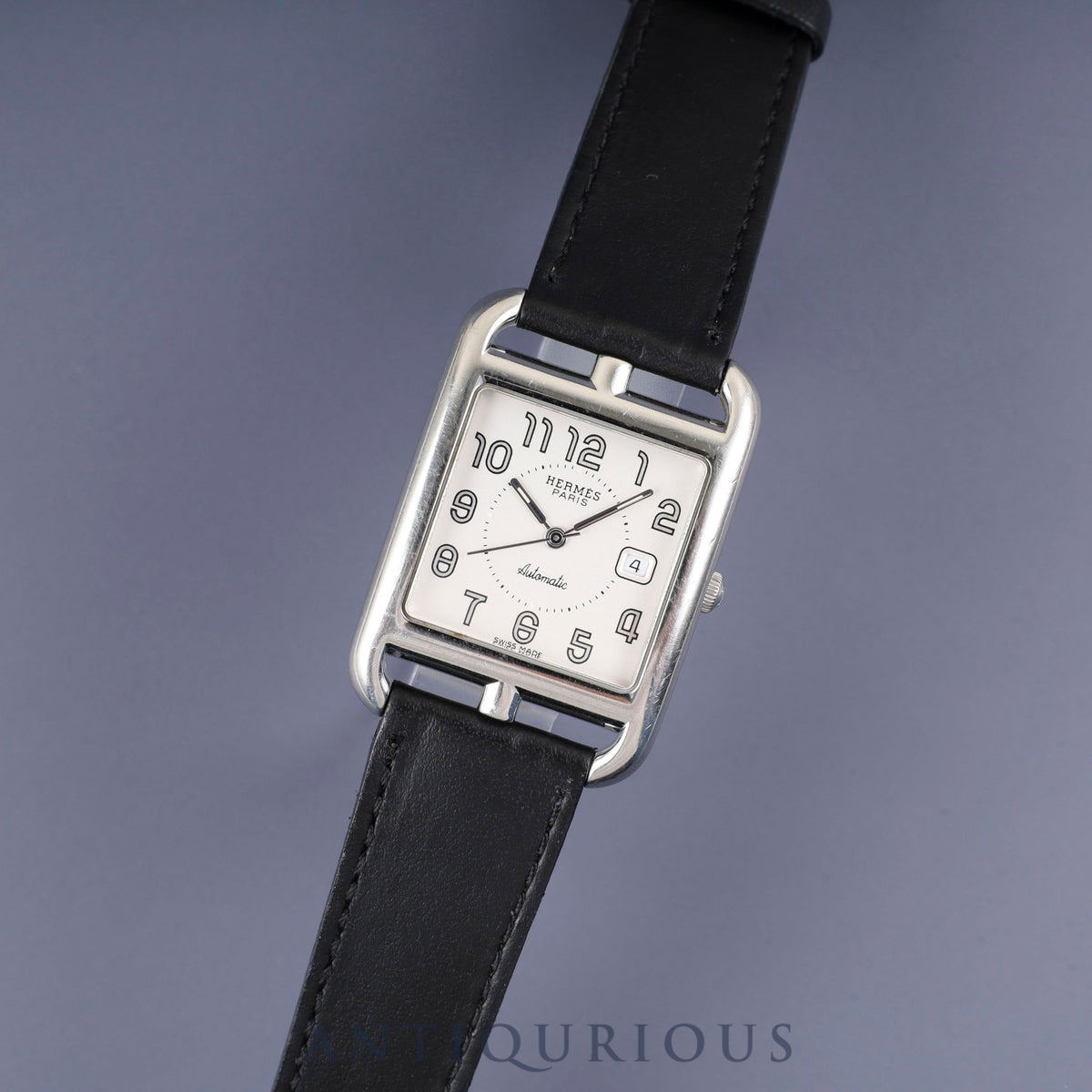 Hermès Cape Cod CC1.710 Automatic Watch, Stainless Steel Leather, Genuine Stainless Steel Buckle, Silver Arabic Dial, Overhauled