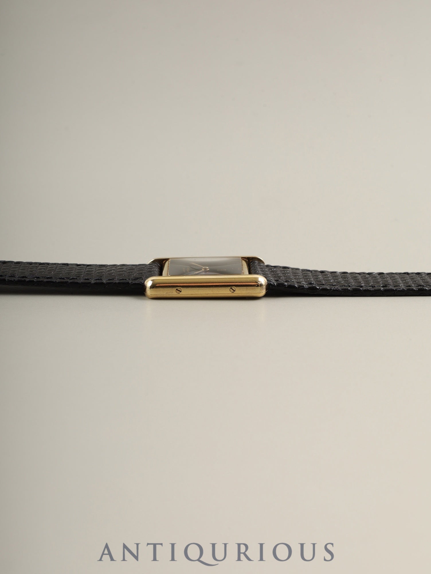 カルティエ マストタンク SM 3 66001クォーツ Cal.157 SV925 革 純正ピンバックル（GP）オニキス文字盤（SWISS表記）オーバーホール済み