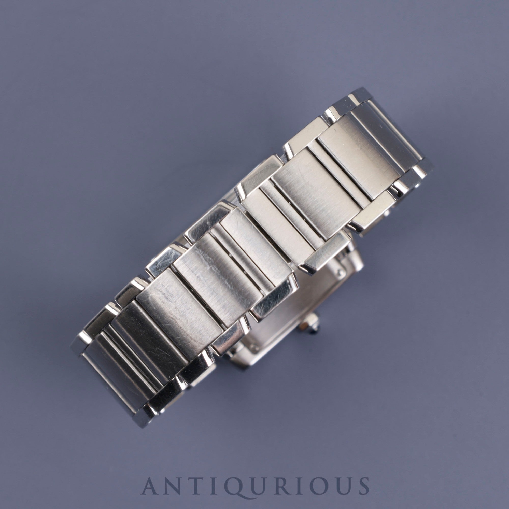 Cartier Tank Francaise MM Boys size W51011Q3 / 2465 Quartz SS White Roman numerals Dial box 2 links Overhauled