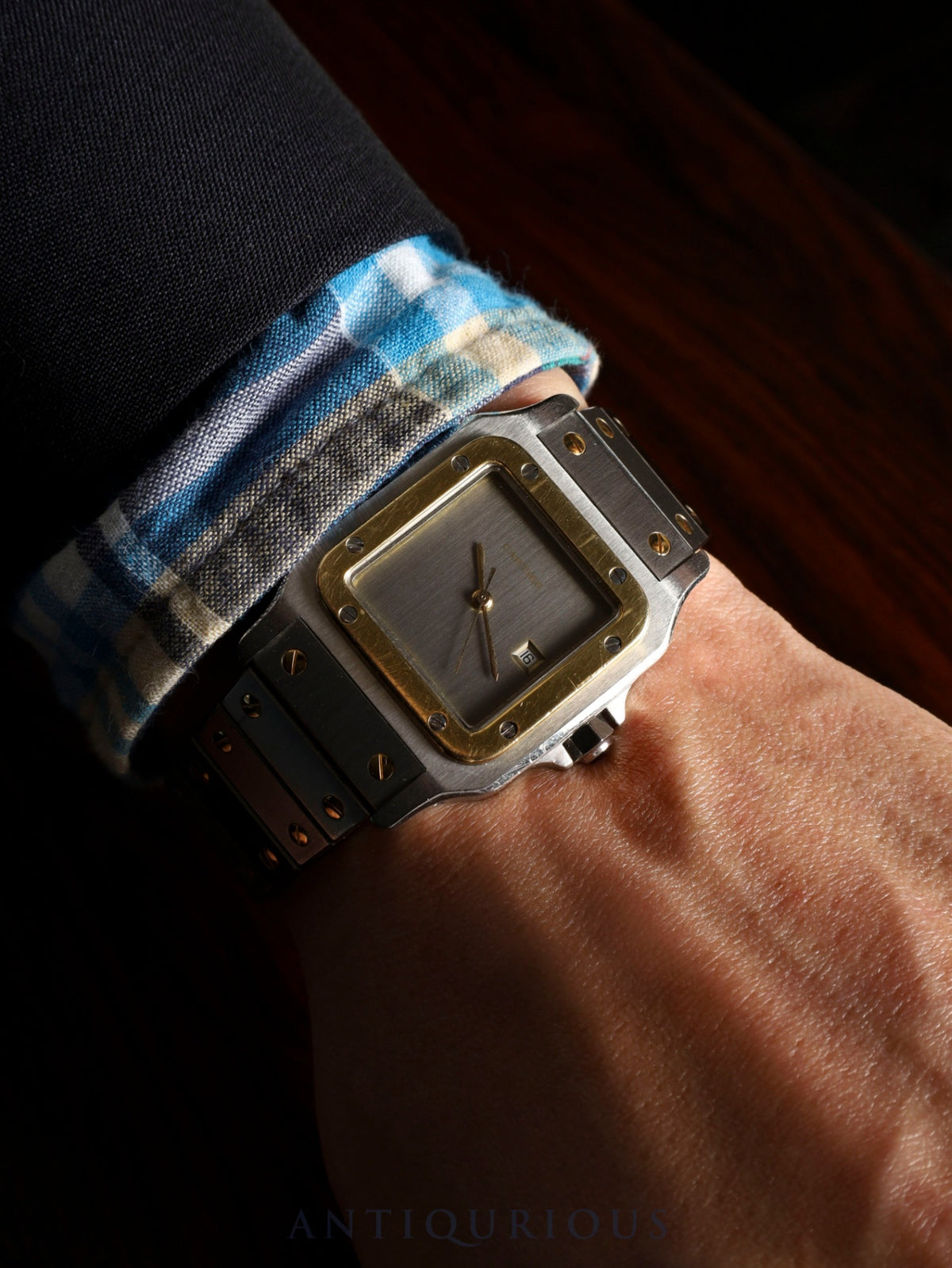 Cartier Santos Carrée LM 81036283/2961 Automatic Cal.- SS/YG SS/YG Ghost Grey Dial (SWISS marked) Box, Booklet, Warranty (unfilled), Cloth, Overhauled