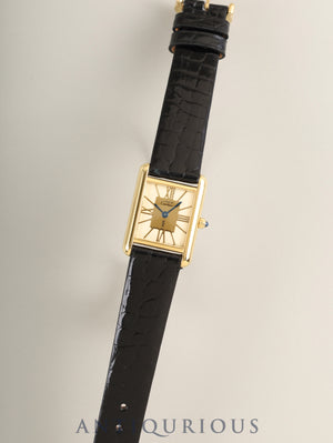 Cartier Must Tank SM 3 66001 Quartz Cal.057 SV925 Leather Original Pin Buckle (GP) Cloisonné Dial (SWISS marking) Overhauled Polished