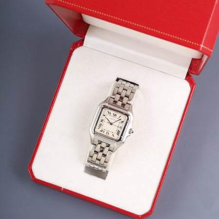 Cartier Panthère LM W25032P5 / 1300 Quartz Cal.87.06 SS Silver Roman dial (SWISS表記) Box Overhauled