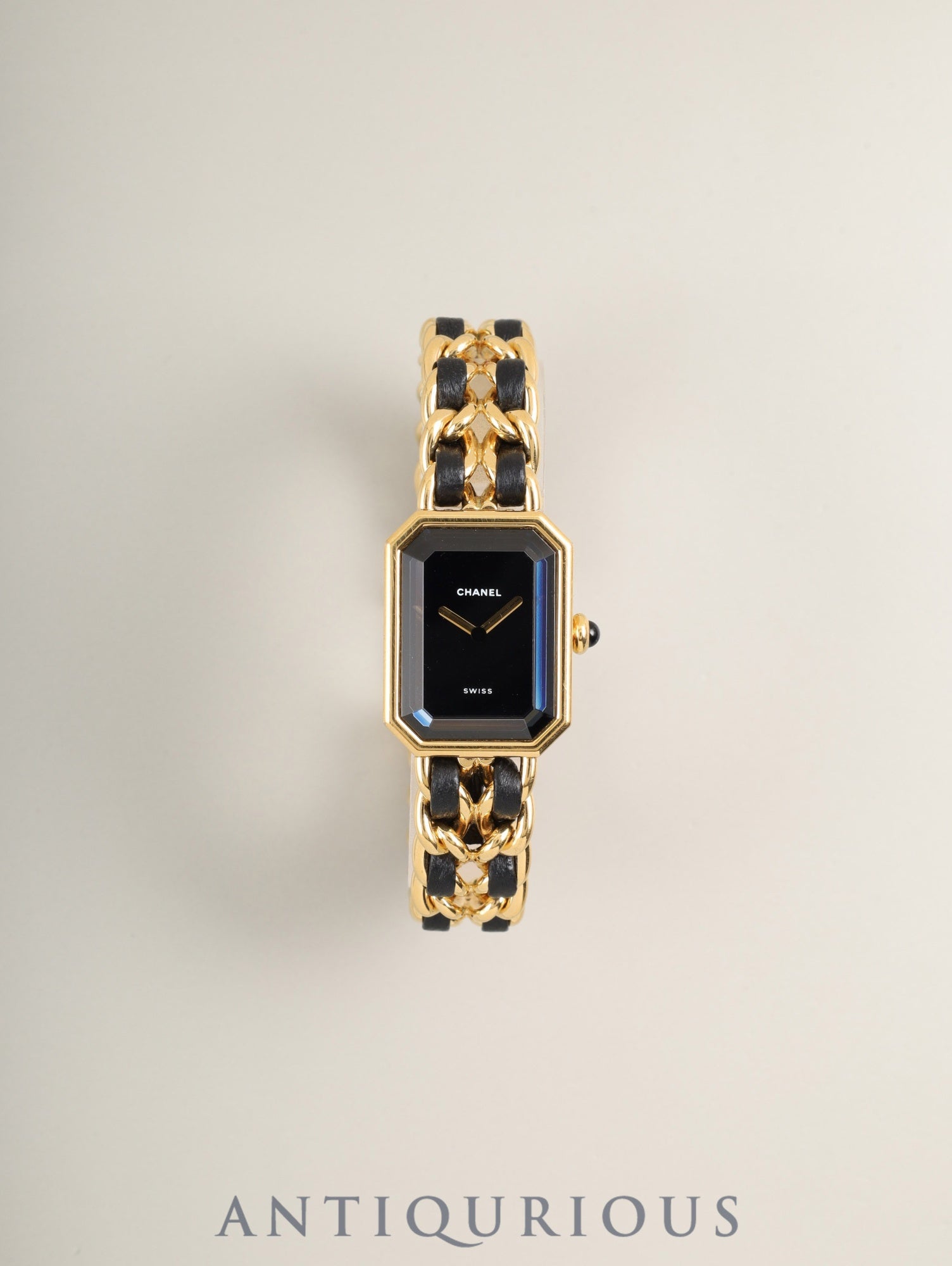 Chanel Premiere L H0001 Quartz Cal.976.001 GP GP/Leather Black Dial Overhauled