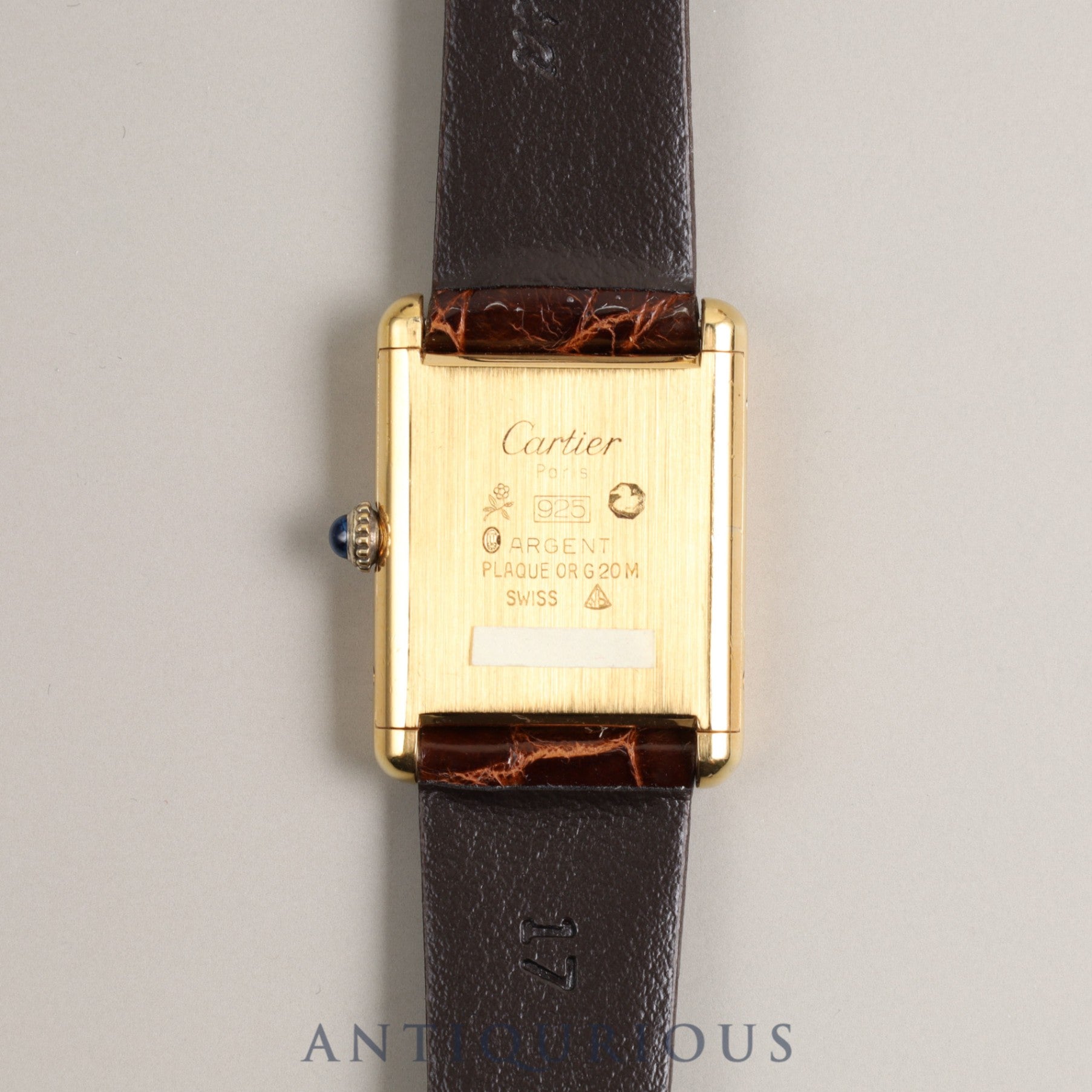 CARTIER Must Tank LM Manual winding Cal.78-1 SV925 Leather Genuine buckle (GP) Ivory dial Overhauled