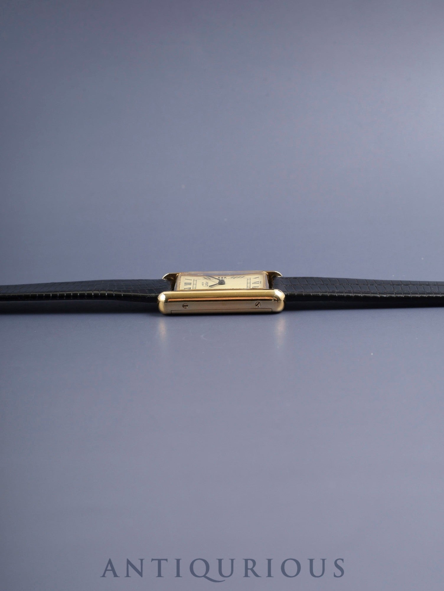 カルティエ マストタンク LM 手巻き Cal.78-1 SV925 革 純正ピンバックル（GP）アイボリーローマン文字盤（SWISS表記） オーバーホール済み