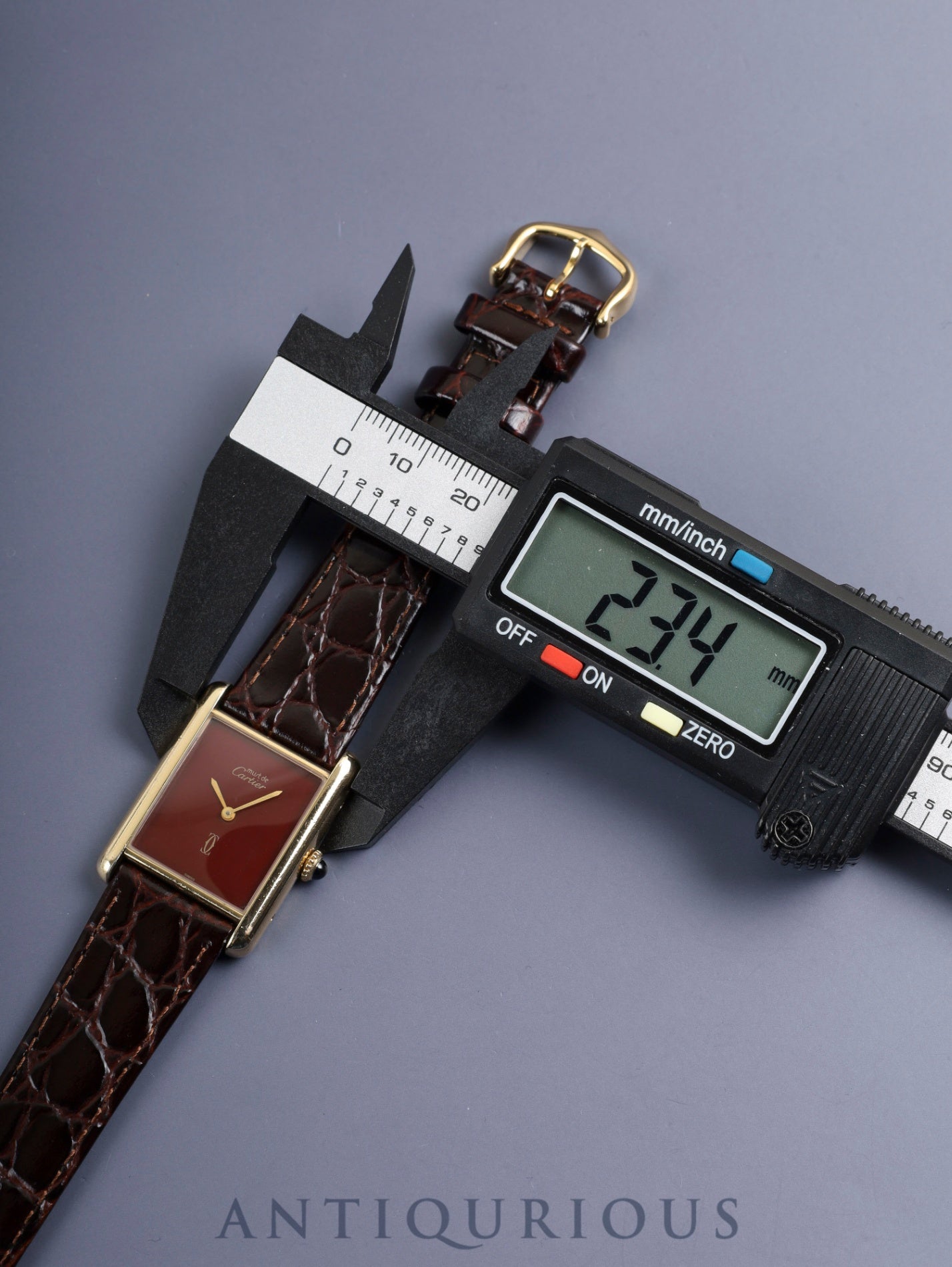 カルティエ マストタンク LM 手巻き Cal.78-1 SV925 革 純正ピンバックル（GP）ガーネットダイアル ボルドー文字盤（SWISS表記）オーバーホール済み