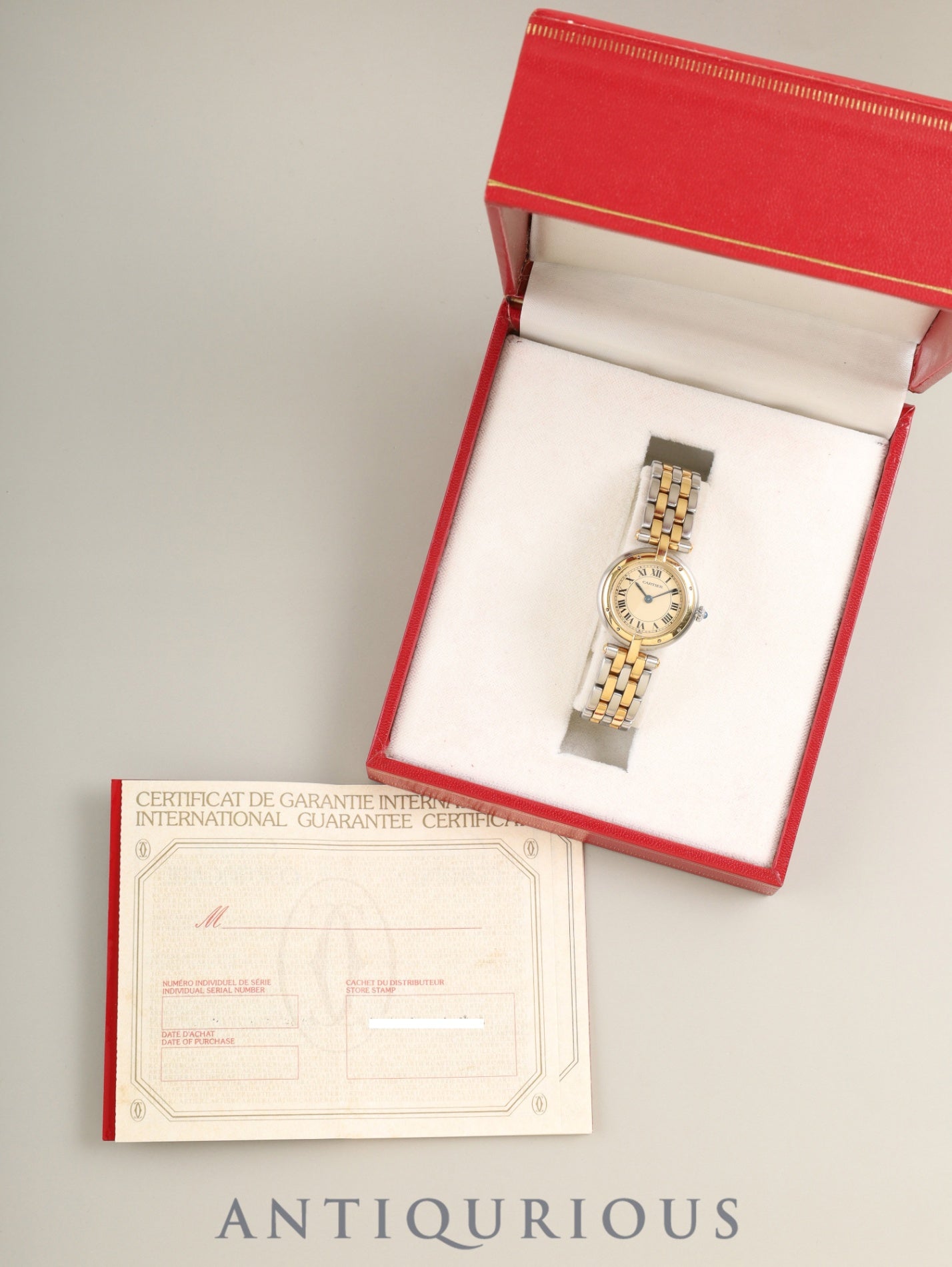 Cartier Panthère Vendôme SM 84084242 / 166920 Quartz Cal.157 SS/YG 2-row ivory Roman dial (SWISS表記) Box, warranty (blank), overhauled