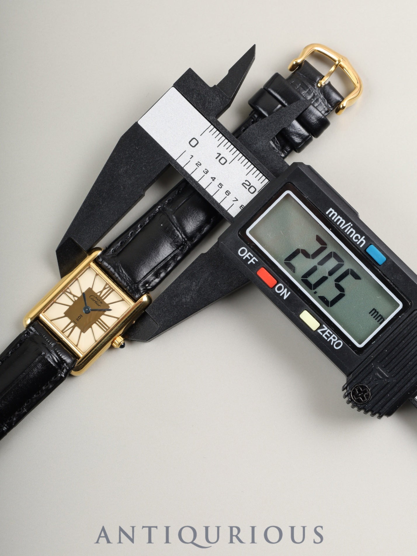 カルティエ マストタンク SM 3 66001 クォーツ Cal.057 SV925 革 純正尾錠（GP） クロワゾネ文字盤 オーバーホール済み