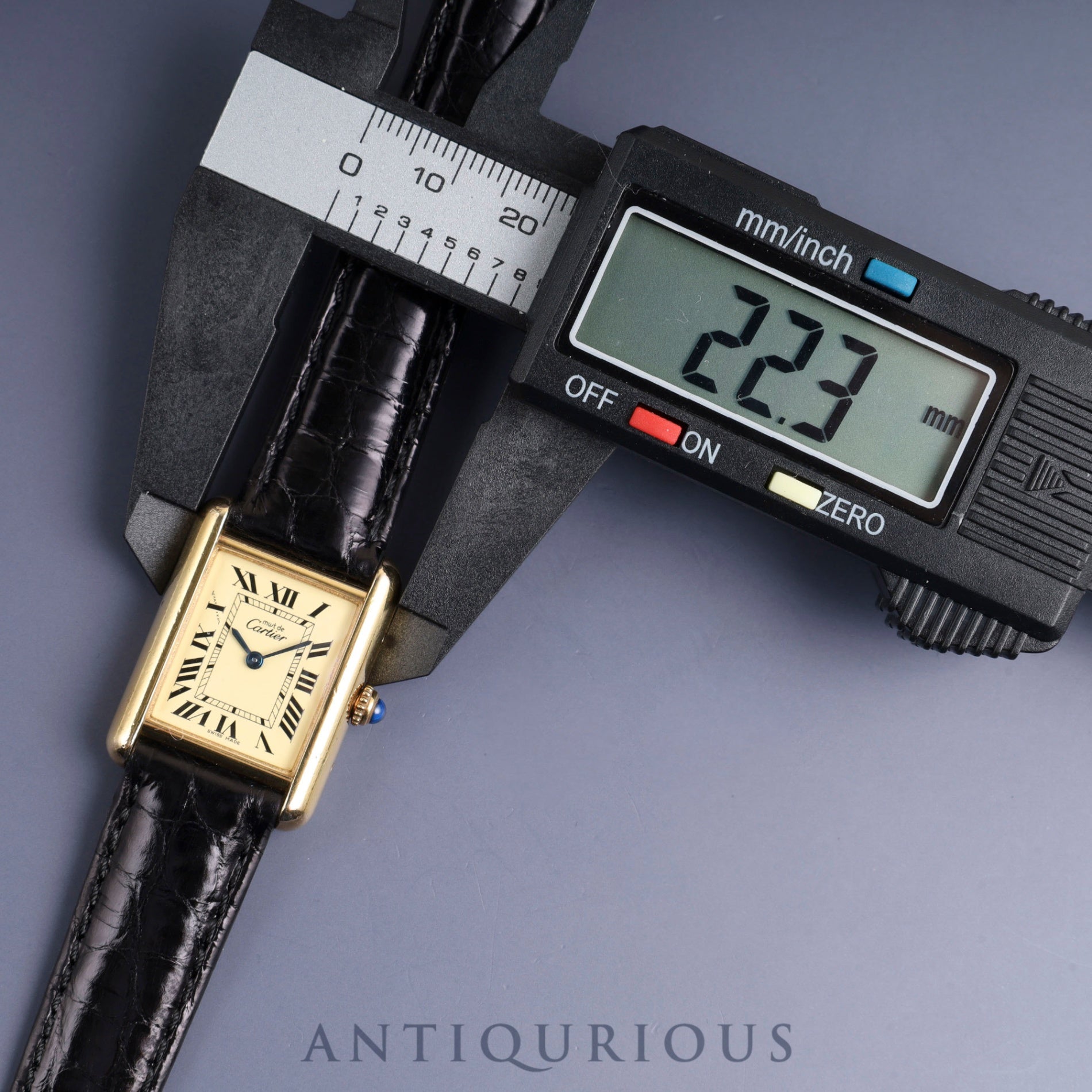 Cartier Must Tank MM W1017354 / 2415 Quartz Cal.057 SV925 Leather Genuine D-buckle (GP) Ivory Roman dial Overhauled