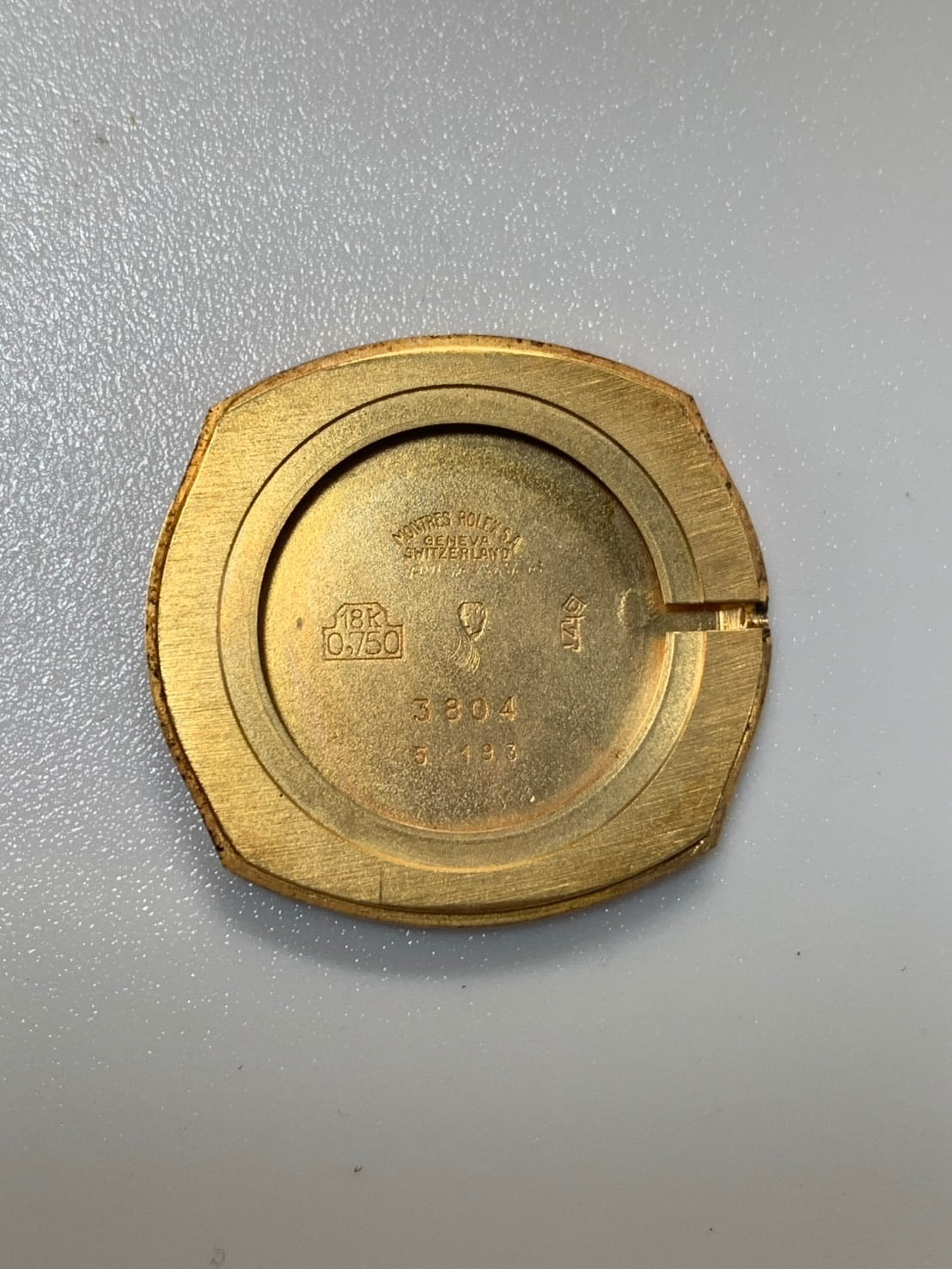 ロレックス チェリーニ 3804 手巻き Cal.1600 750YG 革 純正ピンバックル（GP）ゴールド文字盤（SWISS表記 / σ ）36番台（1972年）オーバーホール済み