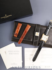 Vacheron Constantin Historique Toledo 42100 / 000J-8711 Self-winding Cal.1312 750YG Leather strap, authentic pin buckle (750YG), ivory dial (SWISS MADE marking / σ), box, booklet, case, warranty (2001), cloth, extra genuine leather strap, overhauled.