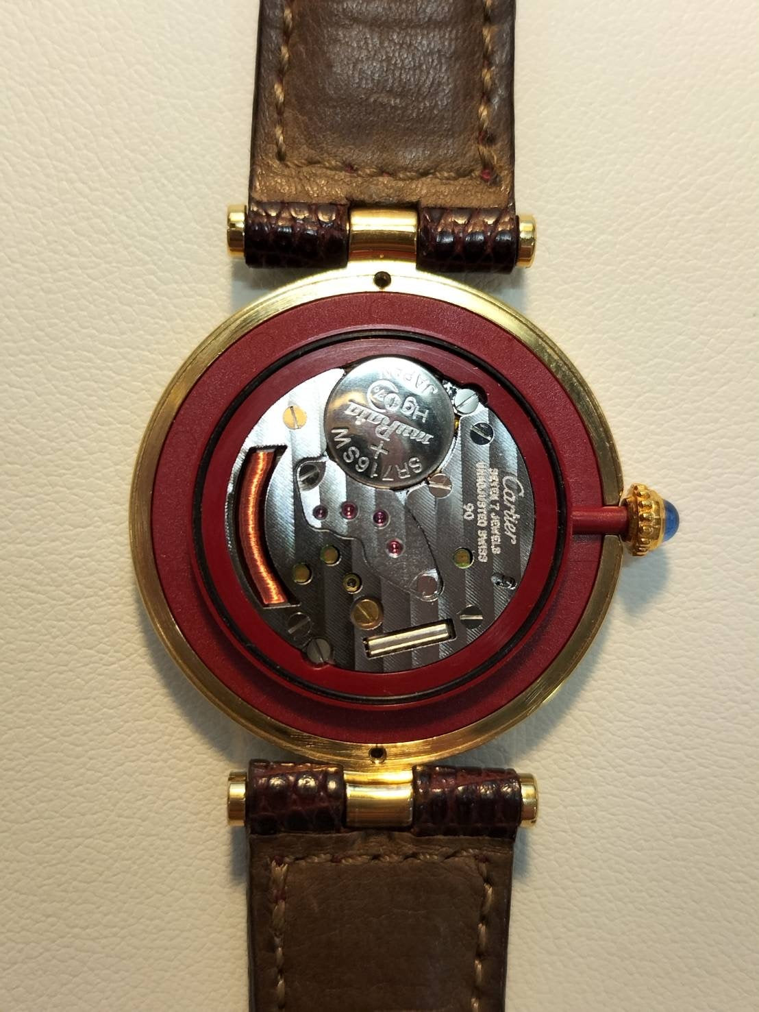 カルティエ マスト ヴァンドーム VLC LM 590003 クォーツ Cal.90 SV925 革 純正ピンバックル（GP） フロントトリニティ文字盤（SWISS表記） オーバーホール済み